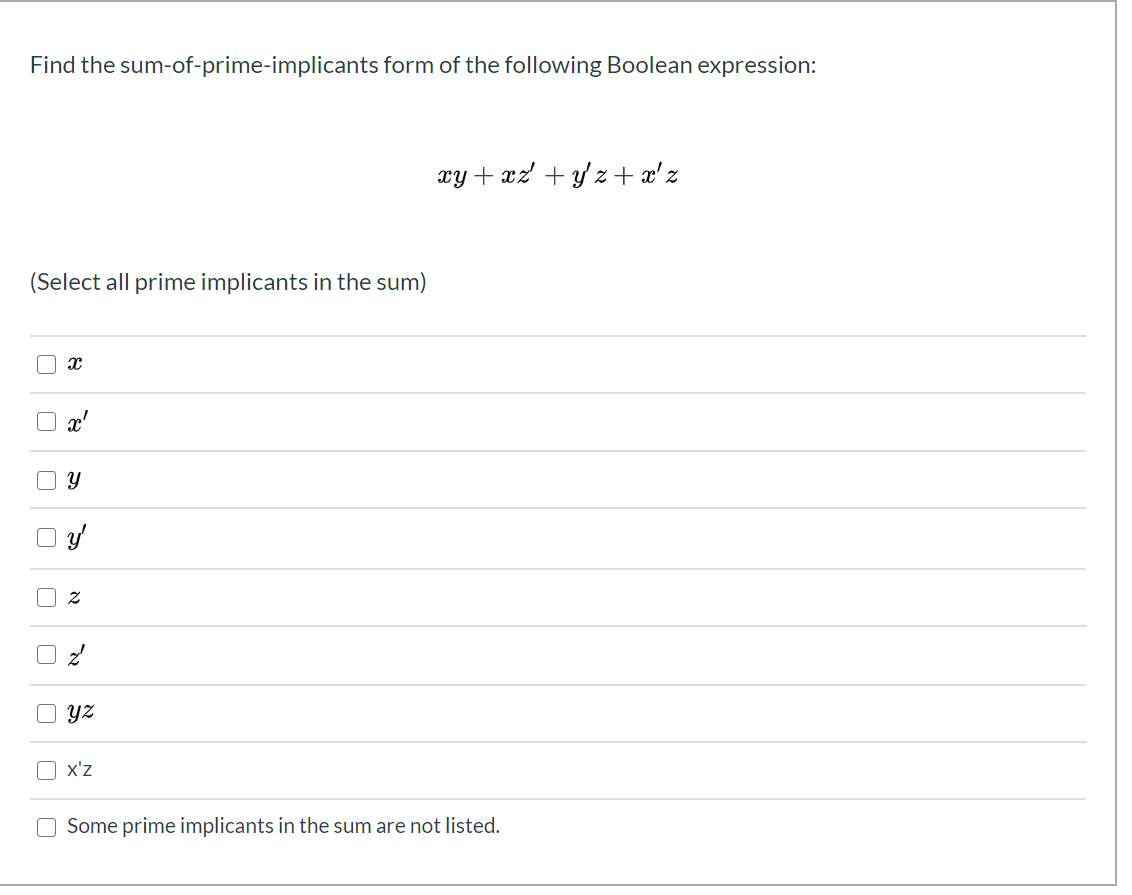 Solved Find The Sum-of-prime-implicants Form Of The | Chegg.com