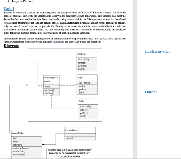 Solved - Façade Pattern Task 1 Students of computer sciences | Chegg.com