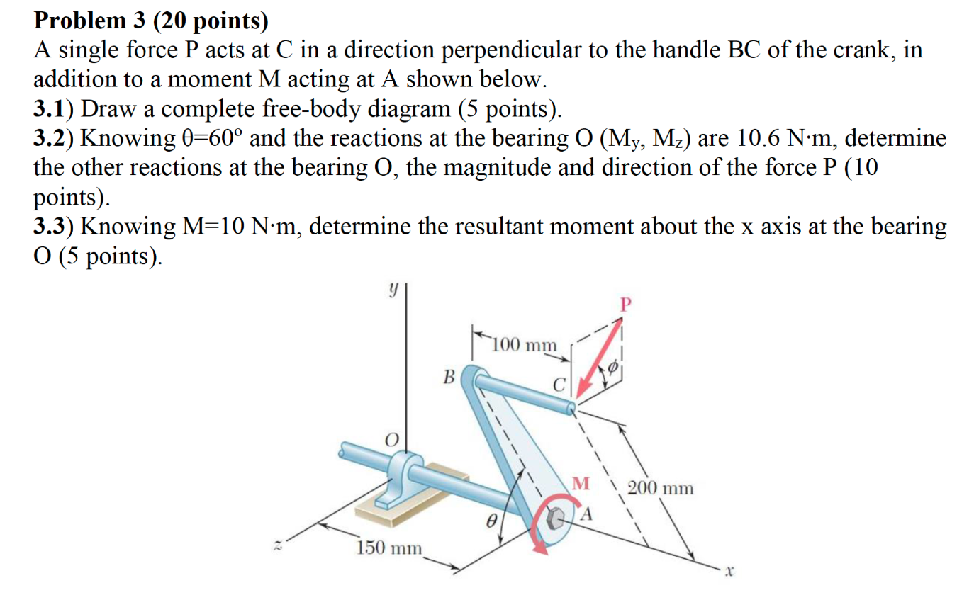 Solved Problem 3 20 Points A Single Force P Acts At C In A 3827