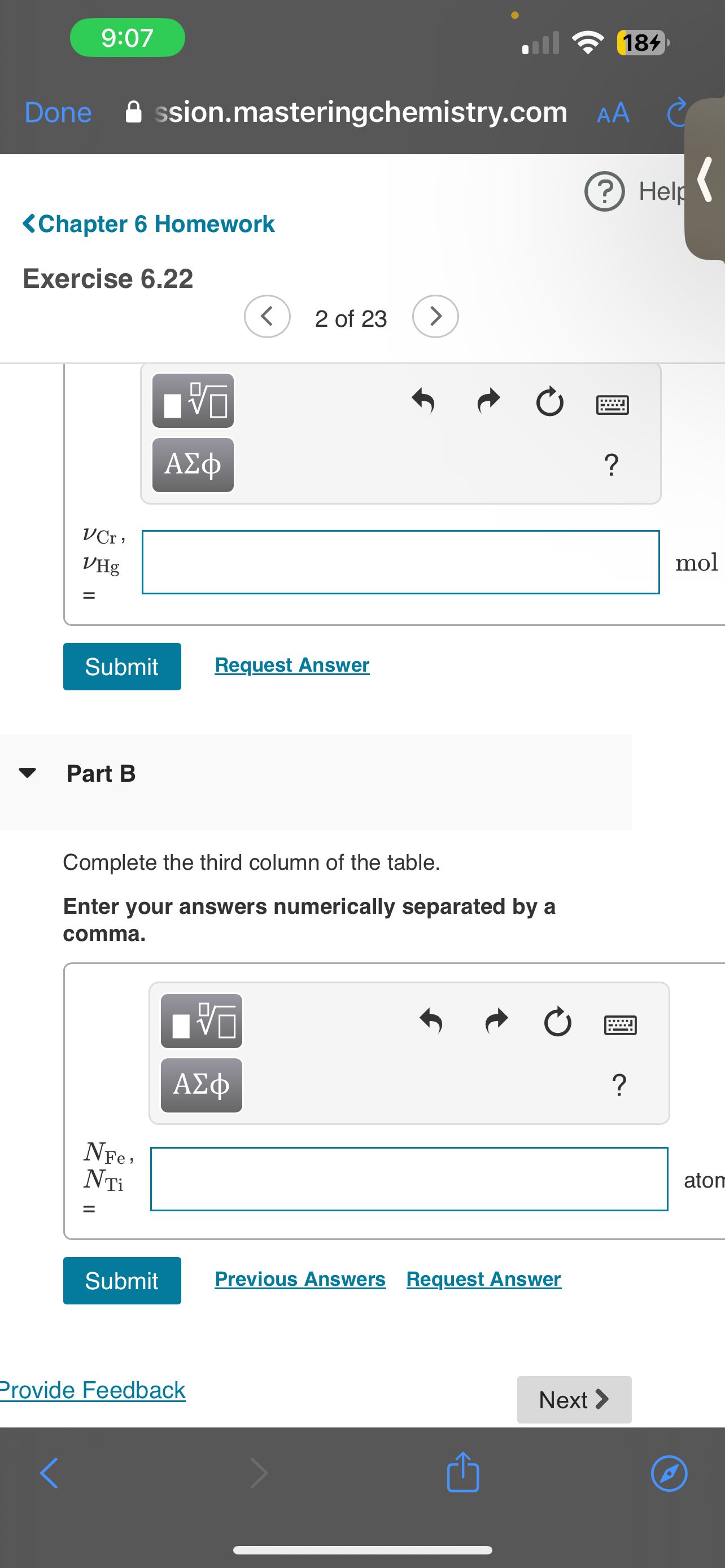 Solved Complete the table: Part A Complete the second column | Chegg.com