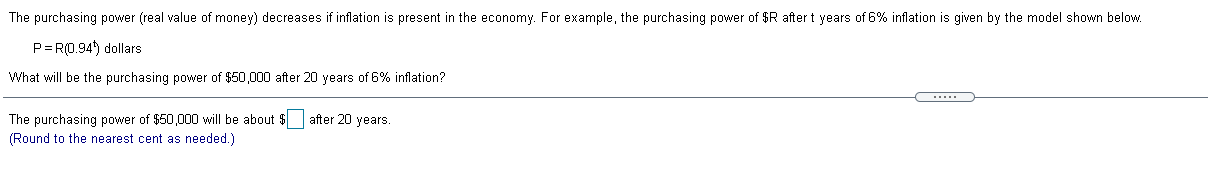 Solved The purchasing power (real value of money) decreases | Chegg.com