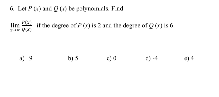Solved 6 Let P X And Q X Be Polynomials Find P X L Chegg Com