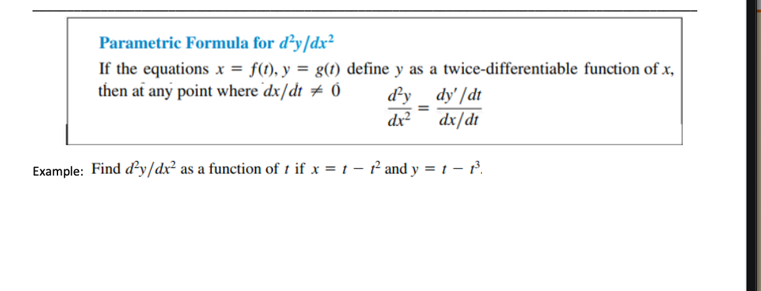Solved Parametric Formula for dạy/dx? If the equations x = | Chegg.com