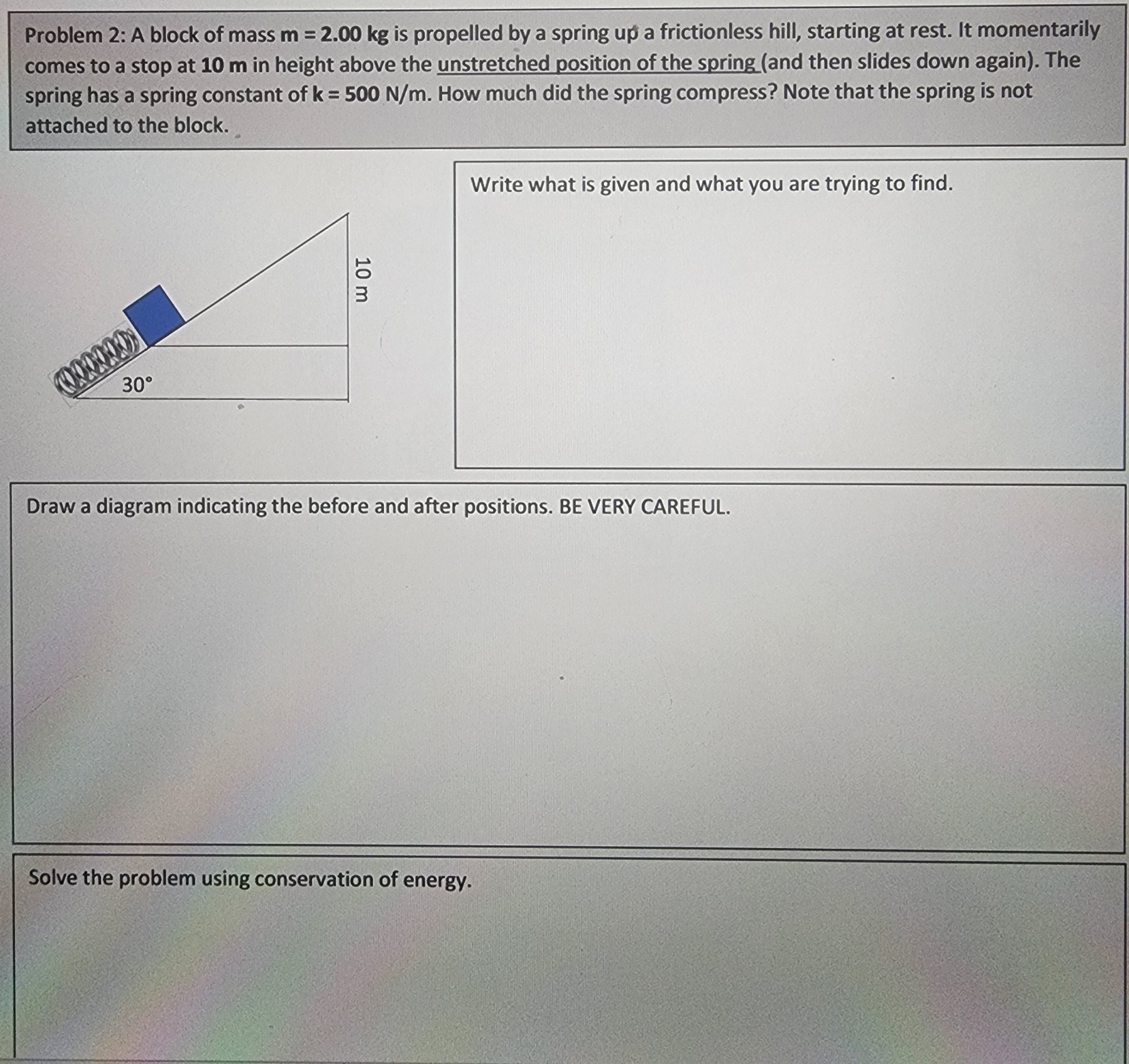 Solved Problem 2: A Block Of Mass M = 2.00 Kg Is Propelled | Chegg.com