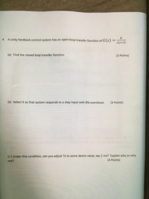 Solved A unity feedback control system has an open-loop | Chegg.com