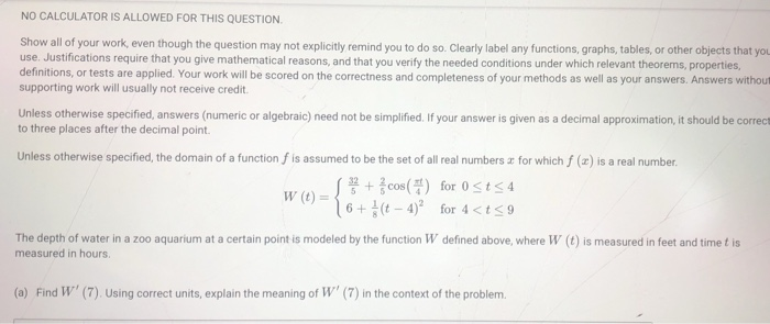 Solved NO CALCULATOR IS ALLOWED FOR THIS QUESTION Show all | Chegg.com