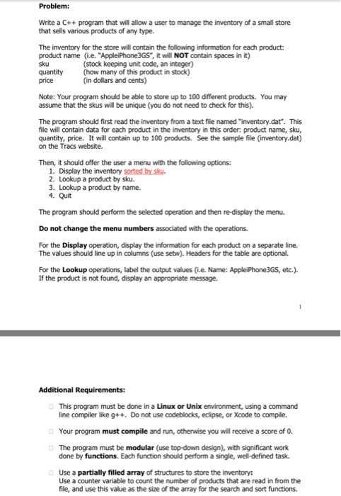 Solved Problem Write A C Program That Will Allow A User To Chegg