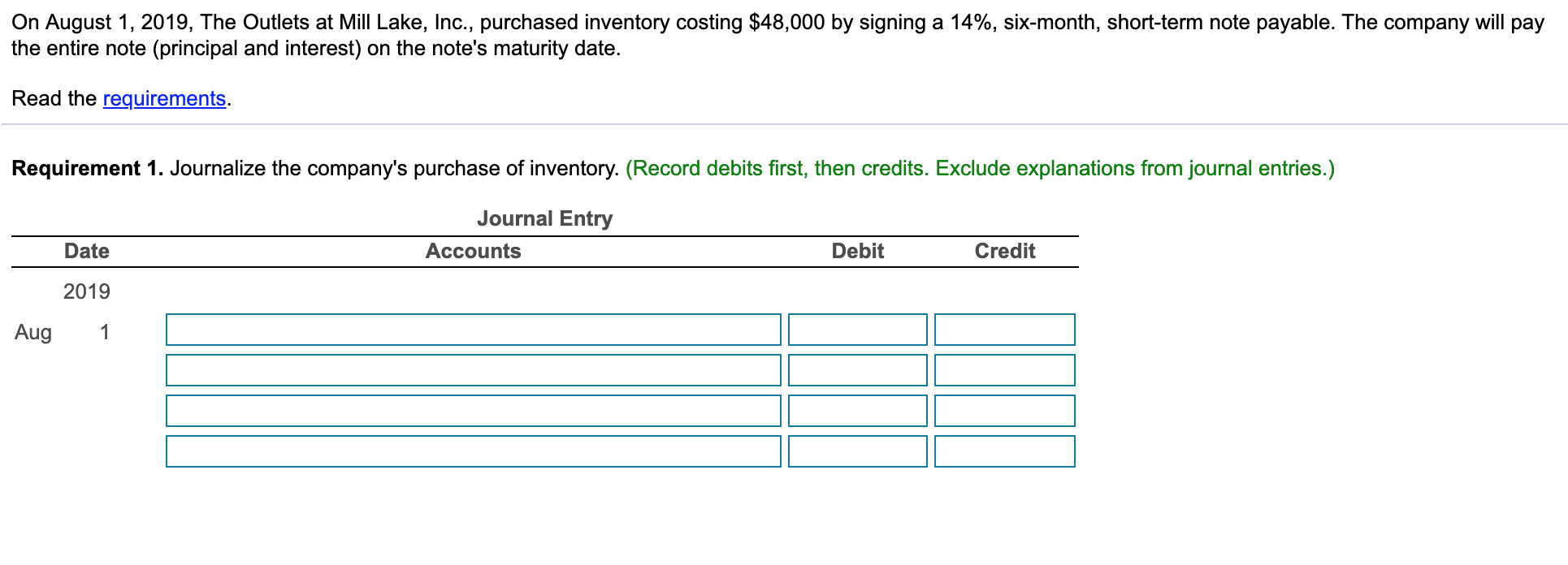 Solved 1. 2. Journalize the company's purchase of inventory. | Chegg.com