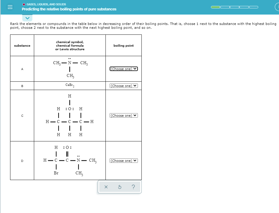 Solved GASES, LIQUIDS, AND SOLIDS Predicting the relative | Chegg.com