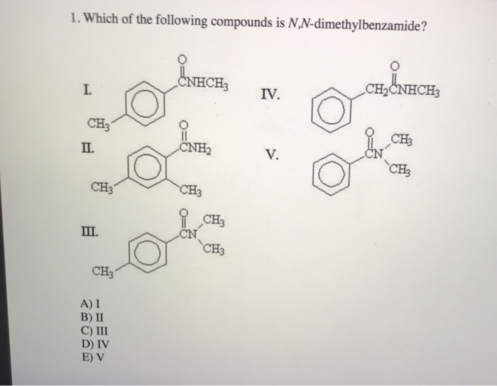Solved 1. Which of the following compounds is