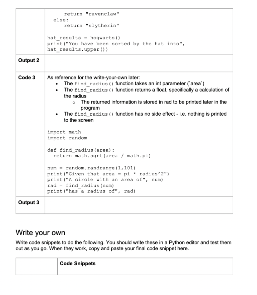 Solved Snippets The Following Snippets Of Code Are Fully Chegg Com