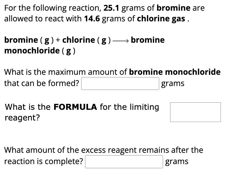 Solved What is the maximum amount of bromine