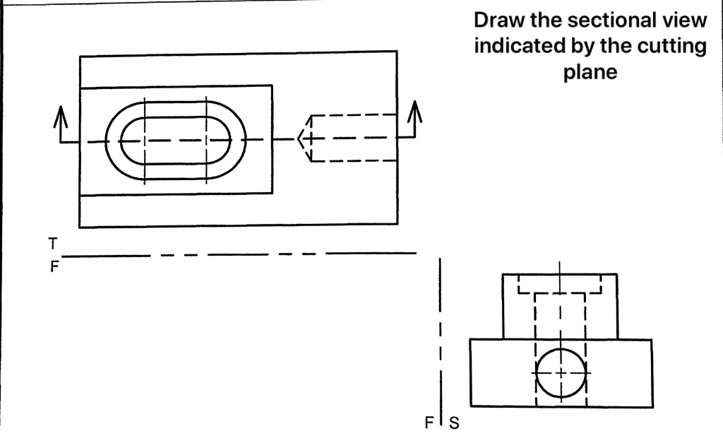 Solved Draw the sectional view indicated by the cutting