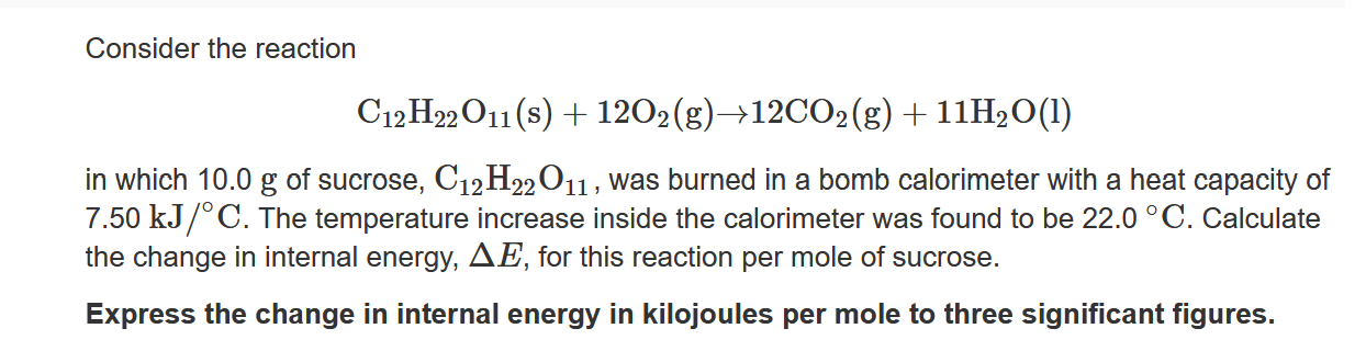 Solved Consider the reaction C12H22O11( s)+12O2( g)→12CO2( | Chegg.com