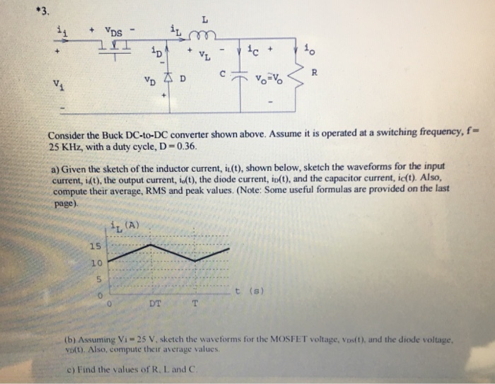 Solved Consider the Buck DC-to-DC converter shown above. | Chegg.com