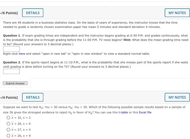 Solved There are 49 students in a business statistics class. | Chegg.com