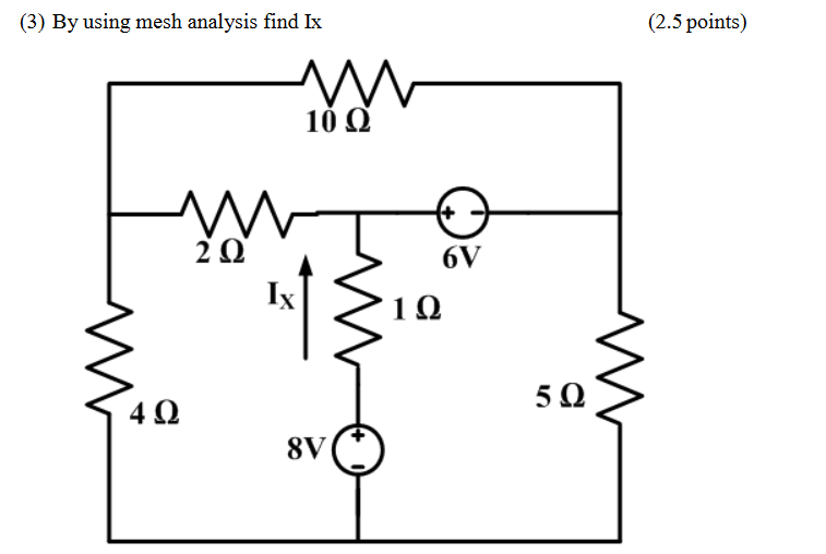 Solved Ohm resistor in the following circuit (1) By using | Chegg.com