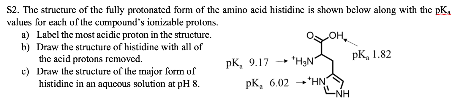 Solved S2. The structure of the fully protonated form of the | Chegg.com