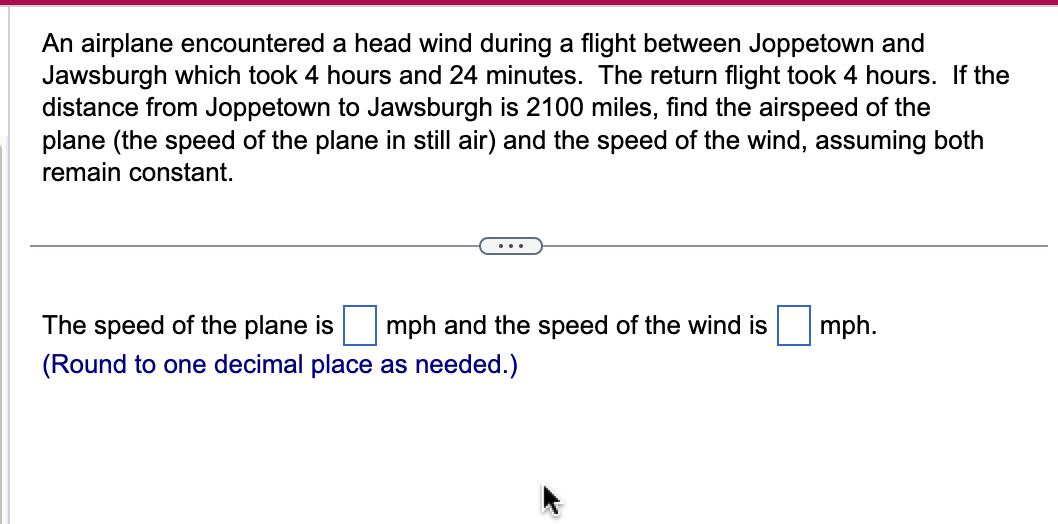 Solved An airplane encountered a head wind during a flight | Chegg.com
