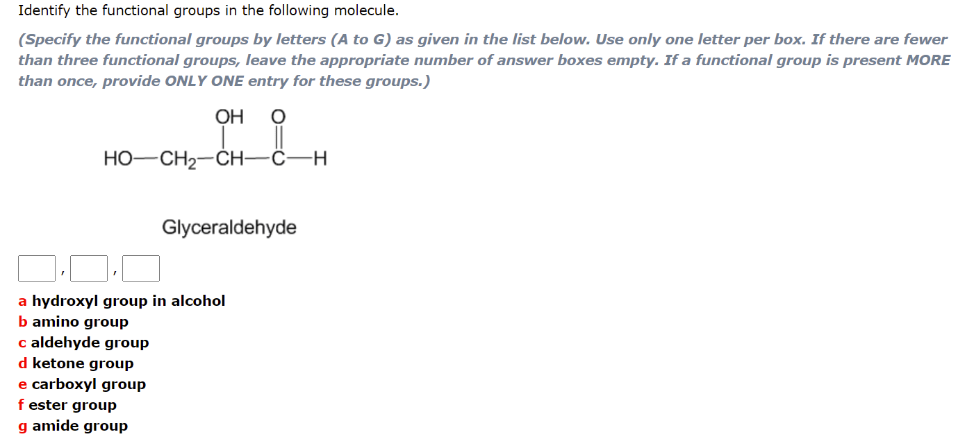 Solved Identify The Functional Groups In The Following | Chegg.com