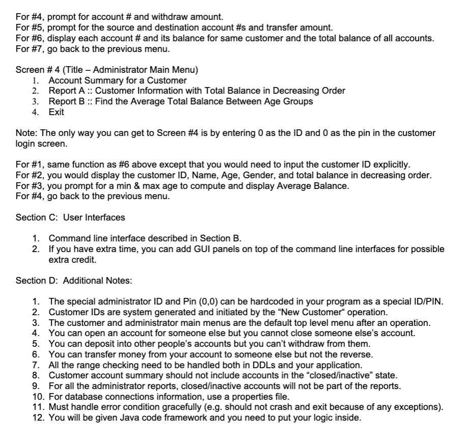 Solved Description: You are responsible to write several | Chegg.com