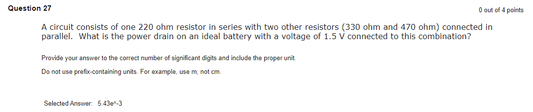 Solved A Circuit Consists Of One 220 Ohm Resistor In Seri