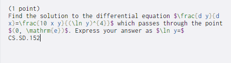 Solved (1 Point) Find The Solution To The Differential | Chegg.com