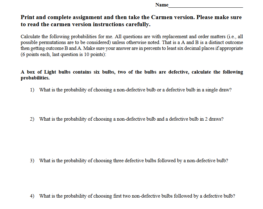 Solved Print and complete assignment and then take the | Chegg.com