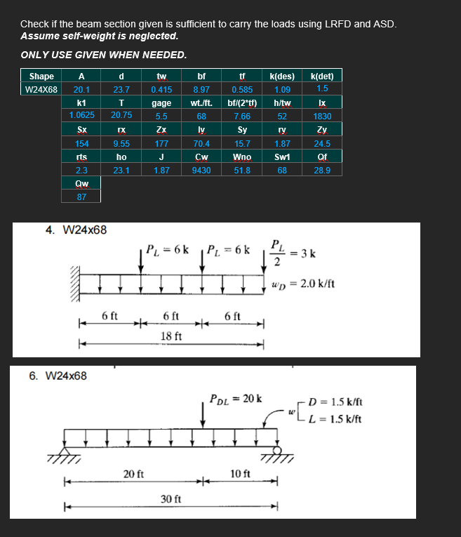 Solved Check if the beam section given is sufficient to | Chegg.com