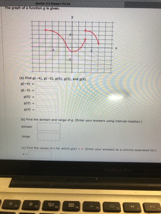 Solved Section 2.3 Stewart 7th Ed. The graph of a function g | Chegg.com