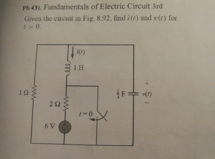 Solved Pb 43). Fundamentals Of Electric Circuit 3rd Given | Chegg.com