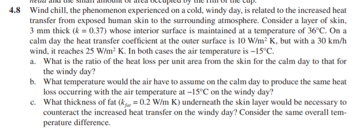 Solved 4.8 Wind chill, the phenomenon experienced on a cold, | Chegg.com