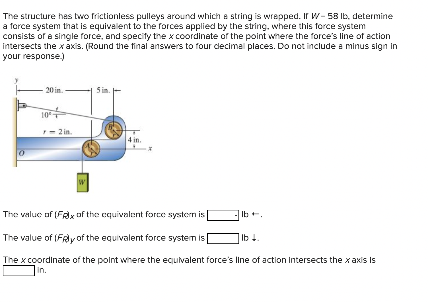 Solved The structure has two frictionless pulleys around