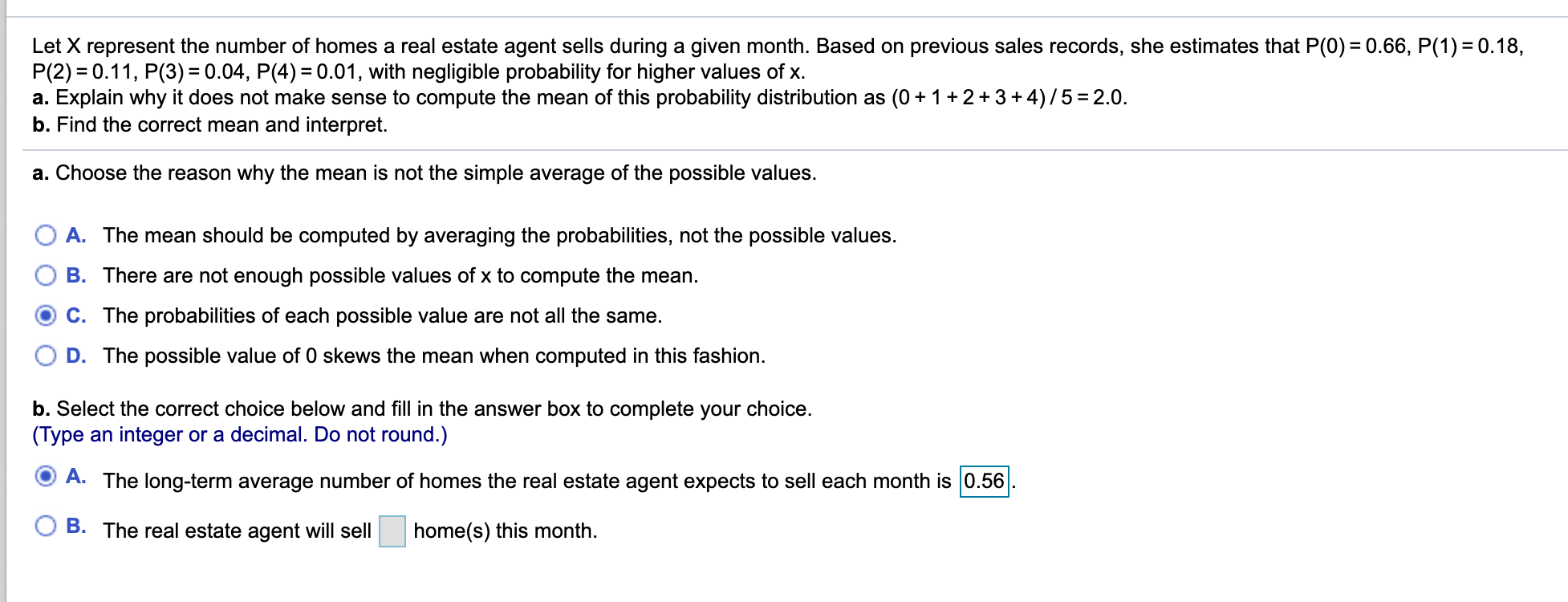 Solved Let X represent the number of homes a real estate