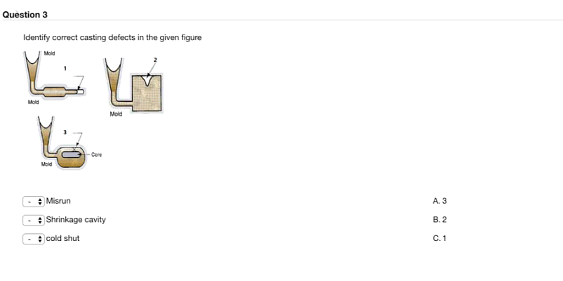 Solved Question 3 Identify Correct Casting Defects In The Chegg Solved Question 3 Identify Correct Casting Defects In The Chegg