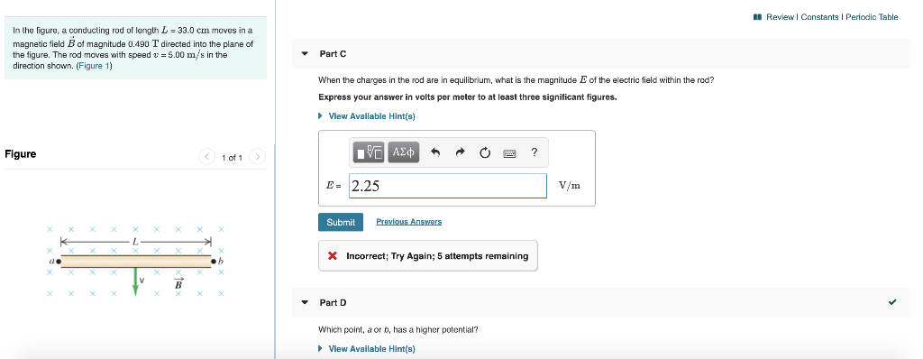 Solved C) When The Charges In The Rod Are In Equilibrium, | Chegg.com