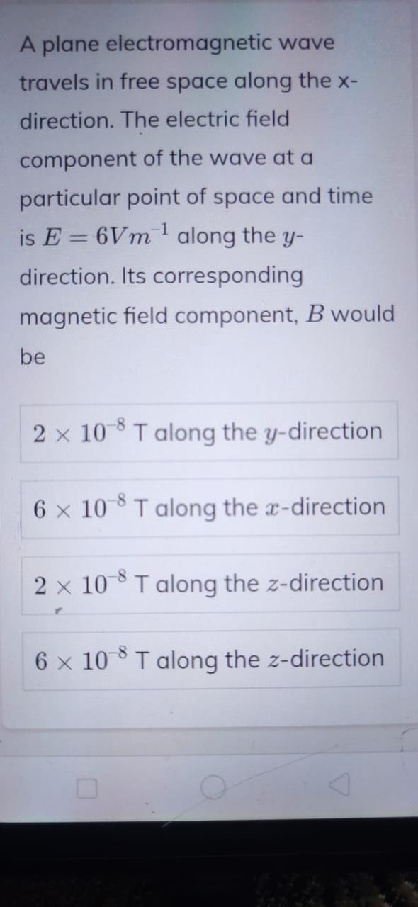 Solved An EM wave propagating along the y-direction has the | Chegg.com