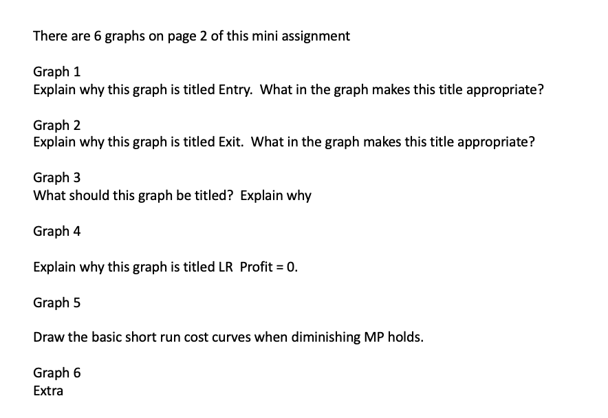 Solved There are 6 graphs on page 2 of this mini assignment | Chegg.com