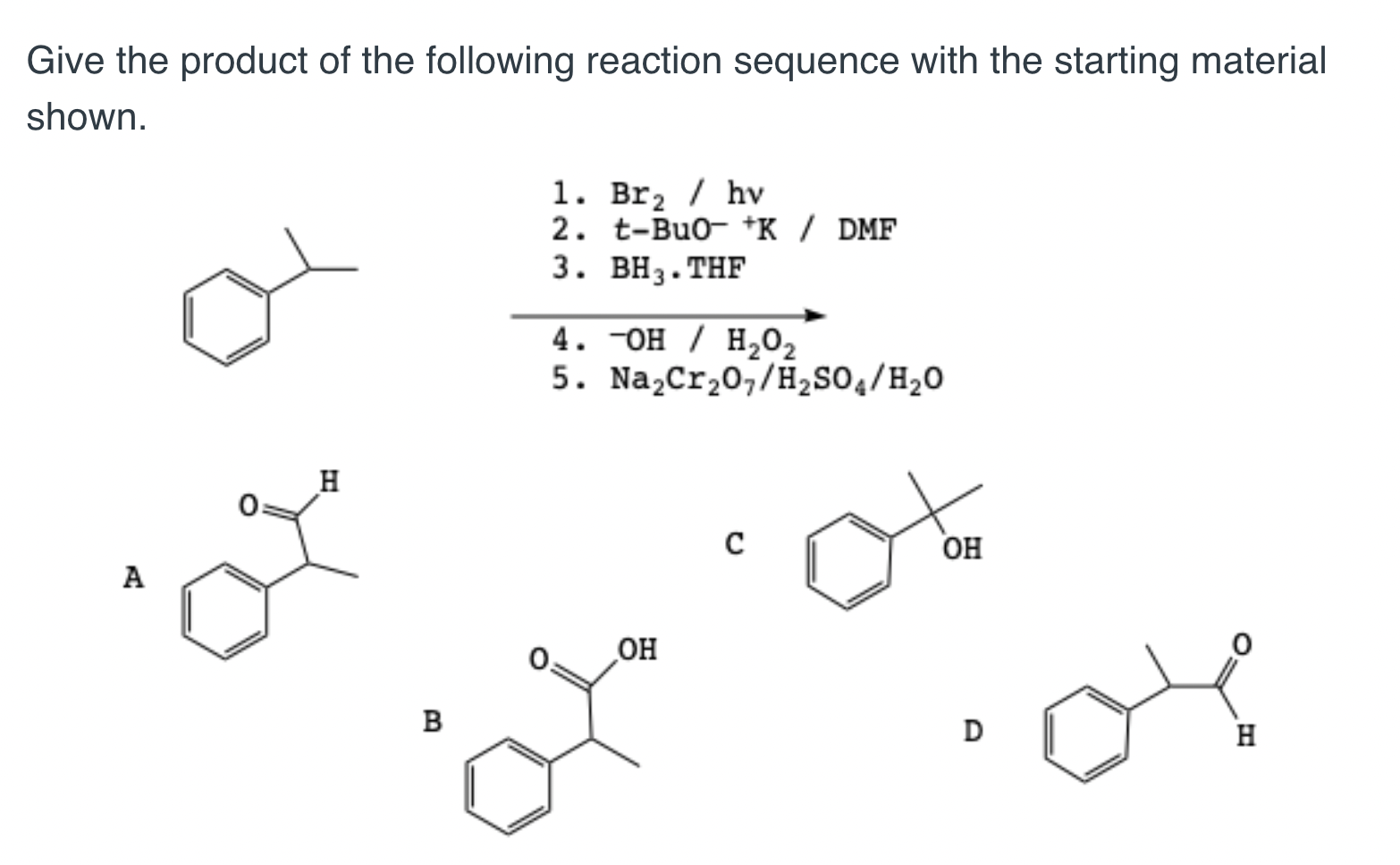 Solved Give the product of the following reaction sequence | Chegg.com