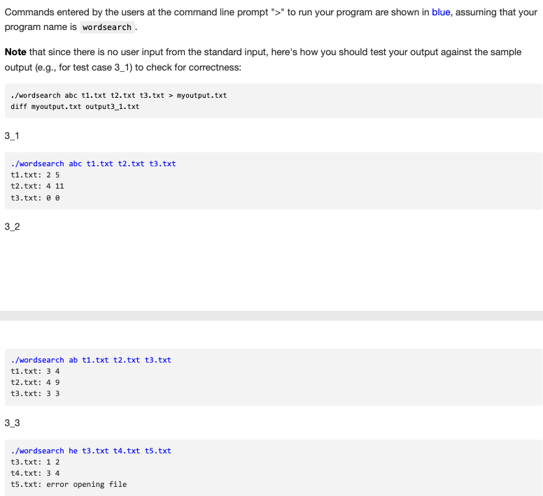 Problem 3: (C++) Word Search Write a C++ program that | Chegg.com