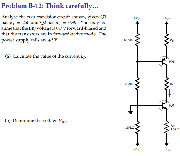 Solved Analyse The Two-transistor Circuit Shown, Given Q1 | Chegg.com