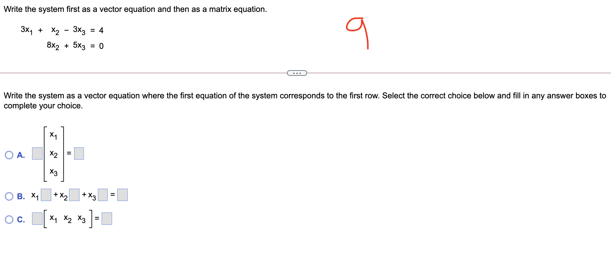 Solved Write the system first as a vector equation and then | Chegg.com