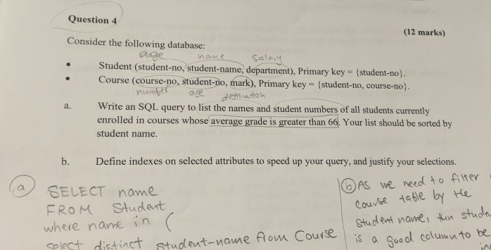Solved Question 4 (12 marks) Consider the following | Chegg.com