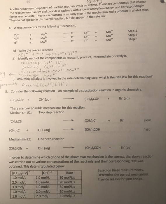 Solved These are compounds that change the reaction | Chegg.com