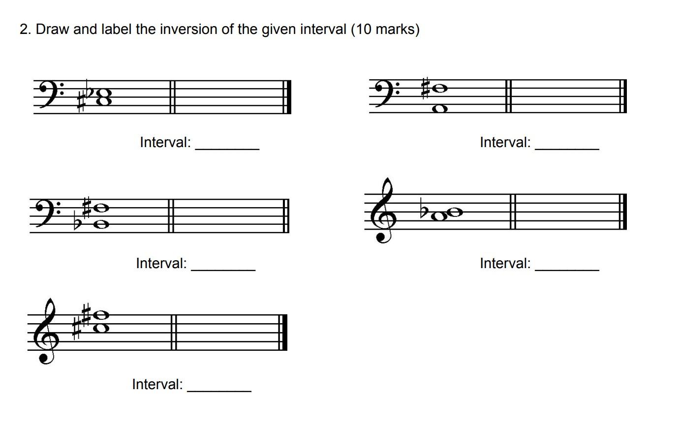 2. Draw and label the inversion of the given interval | Chegg.com