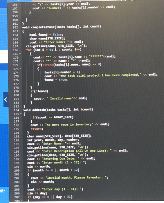 Untitled2.cpp tasks.txt project2a.cpp 1 cs162 project | Chegg.com