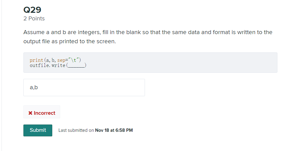 Solved Python: Assume a and b are integers, fill in the | Chegg.com