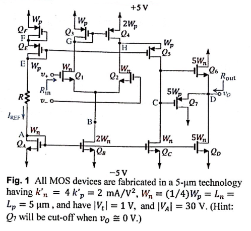(a)Determine R to provide Iref=1mA. (b)assuming Vo=OV | Chegg.com