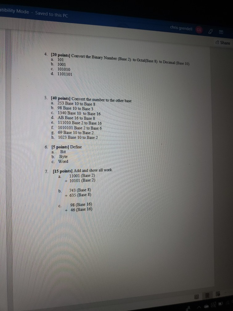 Solved Assignment #2 Chapter 2 CS 101: Basics Of Computer | Chegg.com