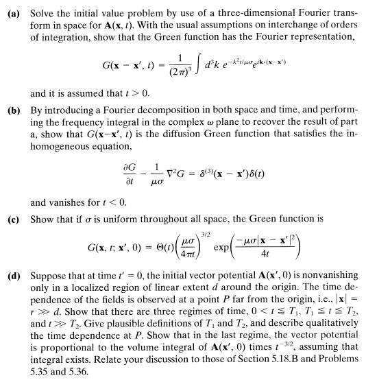 Solved 6.3 The homogeneous diffusion equation (5.160) for | Chegg.com